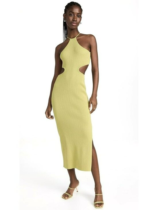 Significant Other Dresses & Skirts - Significant Other Green Knit Midi Side Cut Out Open Back Dress Revolve Summer